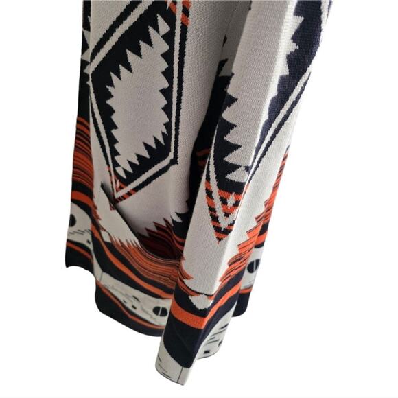 OLIVER O Orange Aztec Medium Weight Sweater Cardigan Duster Plus Size 3X New - Picture 7 of 11